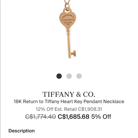 Tiffany rose gold RTT heart key - Picture 6 of 6
